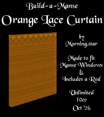 Orange Lace Curtain by Morning.star