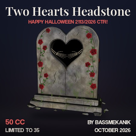 2 Hearts Headstone by BassMekanik
