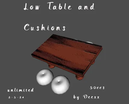 Low Table and Cushions(50)[0806] by deexx