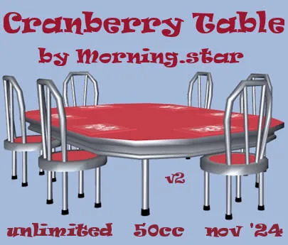 Cranberry Table(100)[1115] by Morning.star