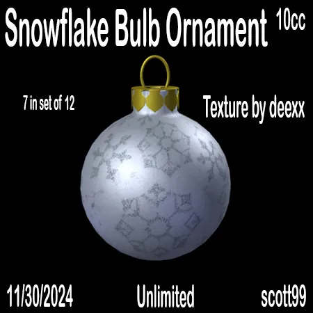 Snowflake Bulb Ornam(10)[1203] by scott99